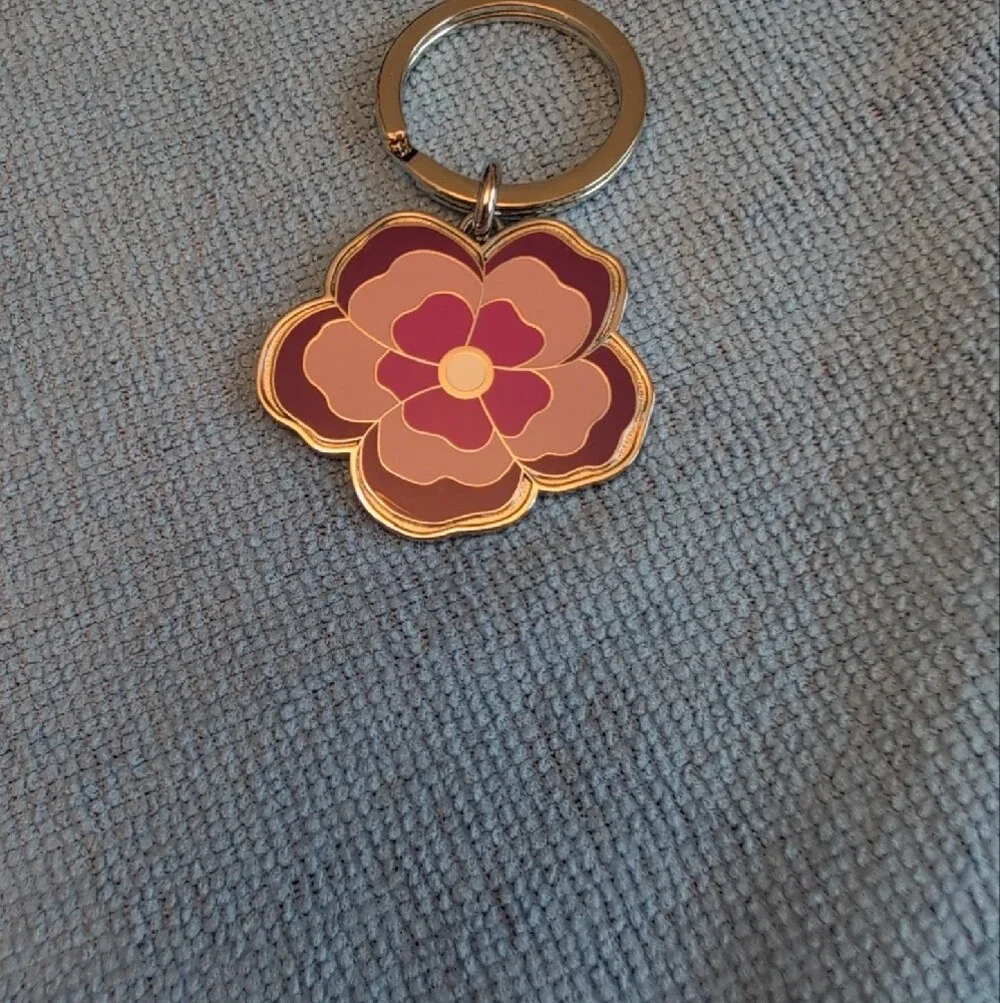 Coach Poppy Flower Enamel Key Chain Bag Charm